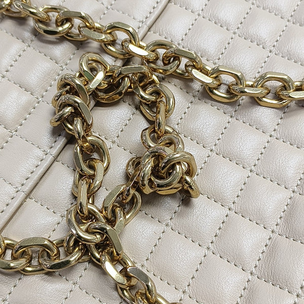 C Medium Quilted Calfskin Beige