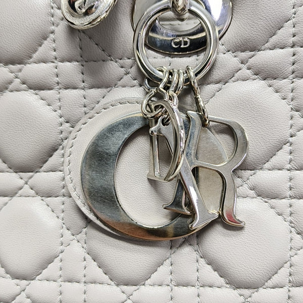 Lady Dior Medium Cannage Lambskin Gray
