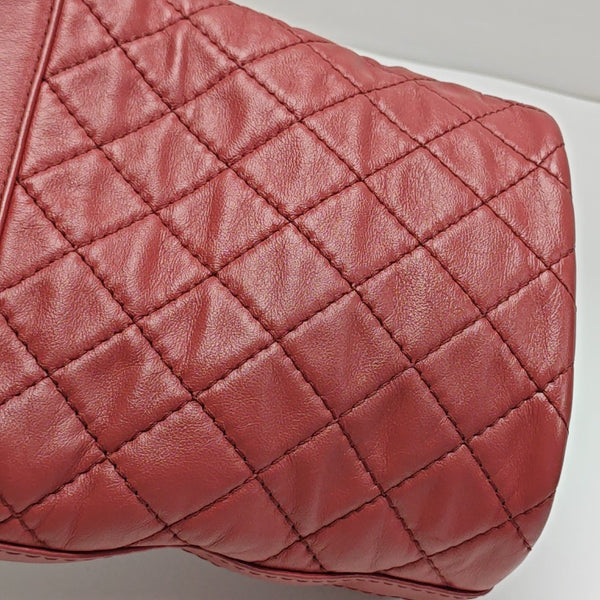 Quilted Calfskin Shoulder Bag Red
