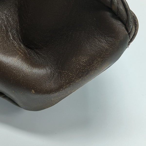 Leather Top Handle Bag Brown