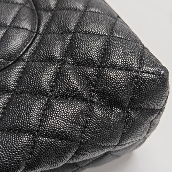 COCO HANDLE Large Quilted Grained Calfskin Black