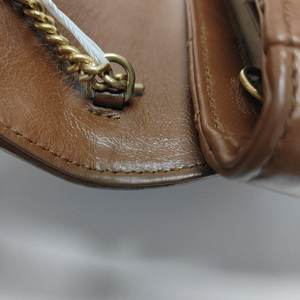 GG Marmont Mini Quilted Calfskin Brown
