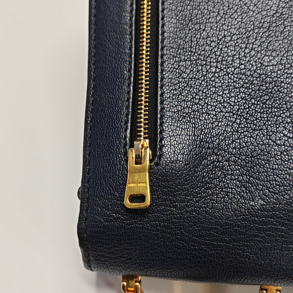Calfskin Top Handle Bag Blue