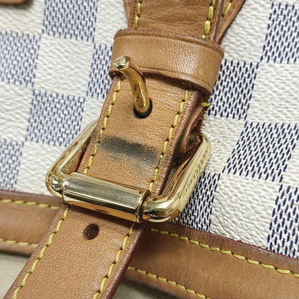 HAMPSTEAD MM Damier Azur Coated Canvas White