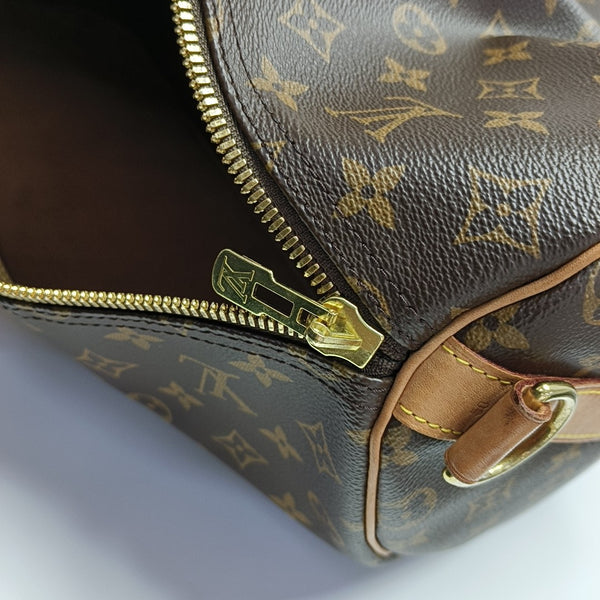 KEEPALL 50 Monogram Coated Canvas Brown