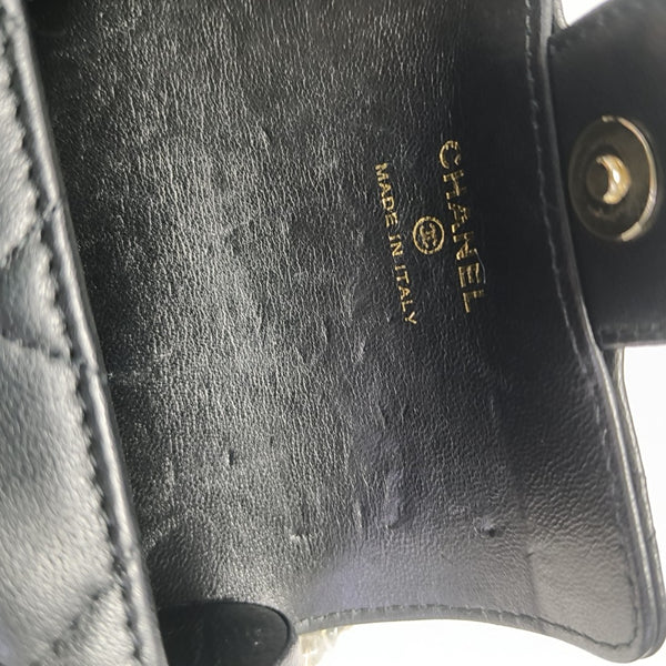 Quilted Lambskin Shoulder Bag Black