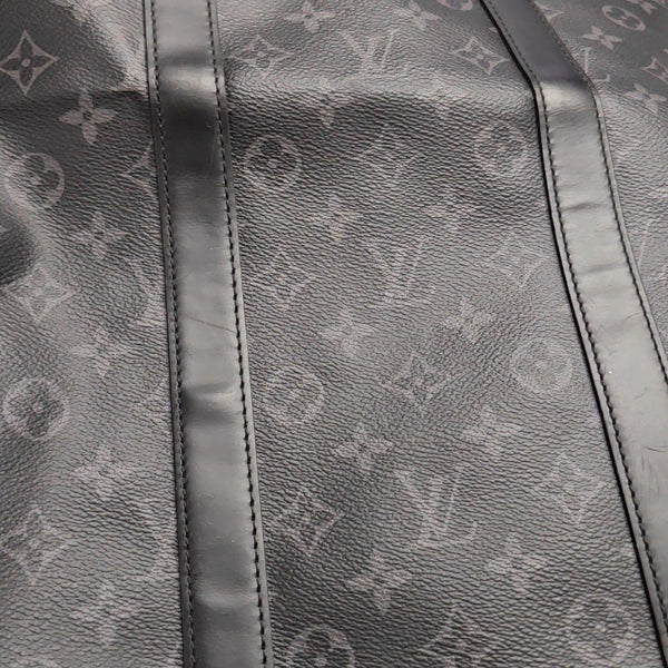 KEEPALL 55 Monogram Coated Canvas Black