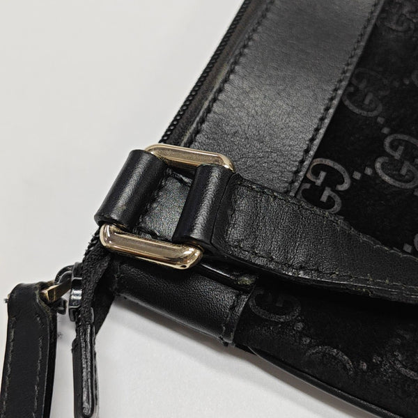 Monogram Suede Shoulder Bag Black