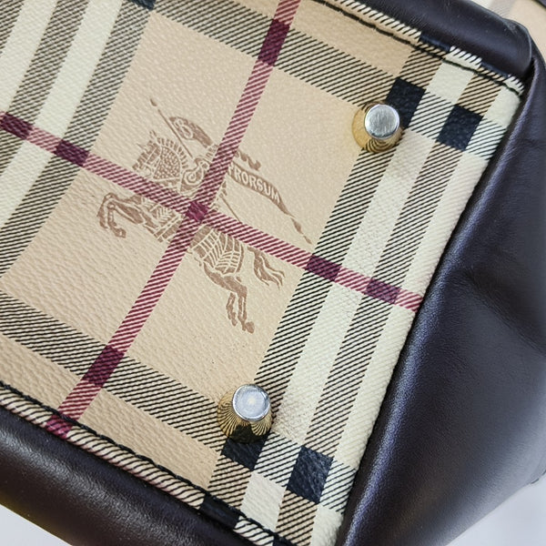 Coated Canvas Top Handle Bag Beige