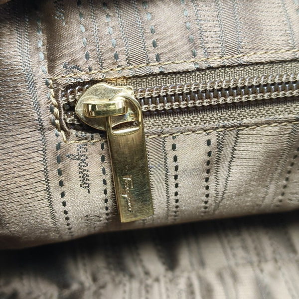 Quilted Calfskin Top Handle Bag Brown
