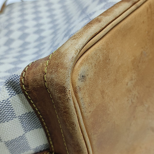 NOÉ GM Damier Azur Coated Canvas White