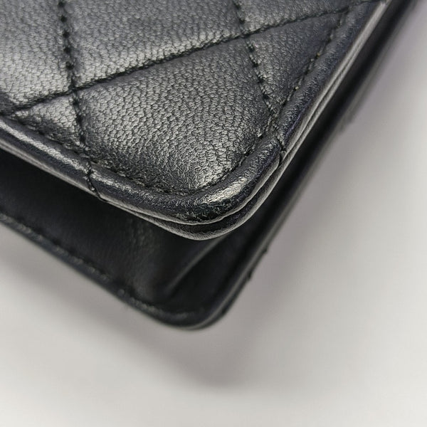 Quilted Lambskin Shoulder Bag Black