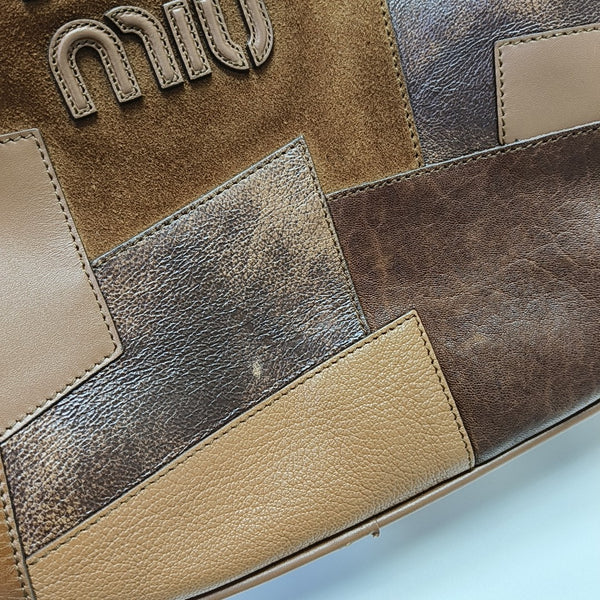 Calfskin Top Handle Bag Brown