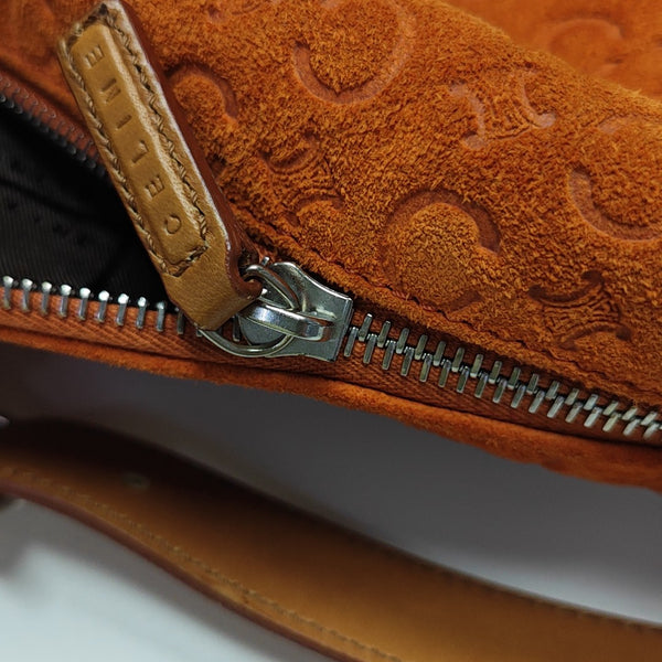 Suede Top Handle Bag Orange