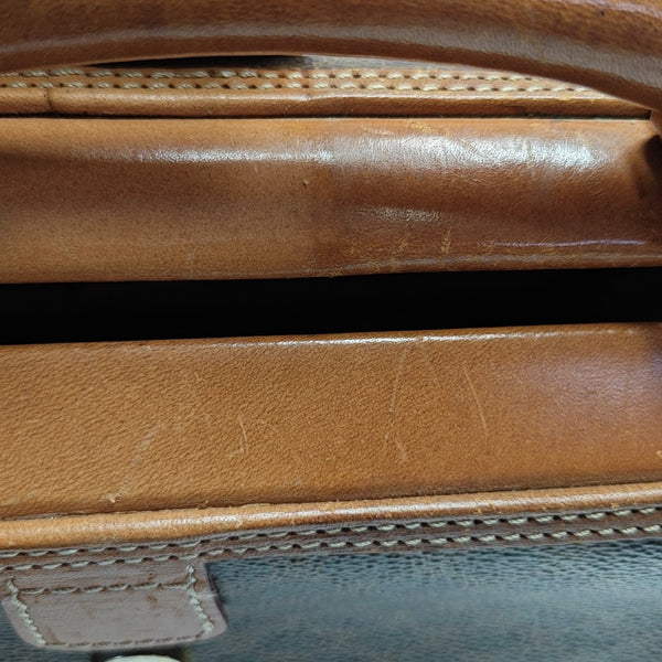 Coated Canvas Top Handle Bag Brown