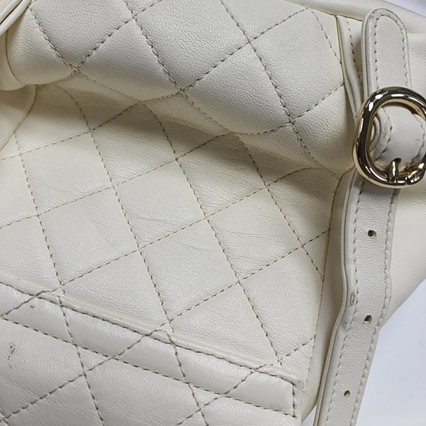 DUMA Small Quilted Lambskin White