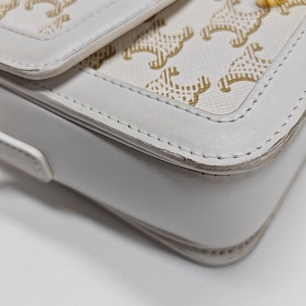 TRIOMPHE Small Coated Canvas White