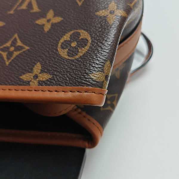 Monogram Coated Canvas Backpack PM Brown