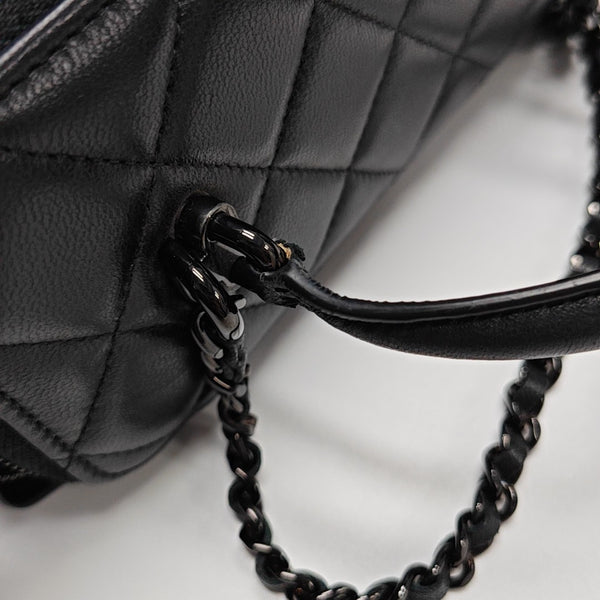 BOLSOS DE COSMÉTICOS VINTAGE Piel de Cordero Acolchada Negra