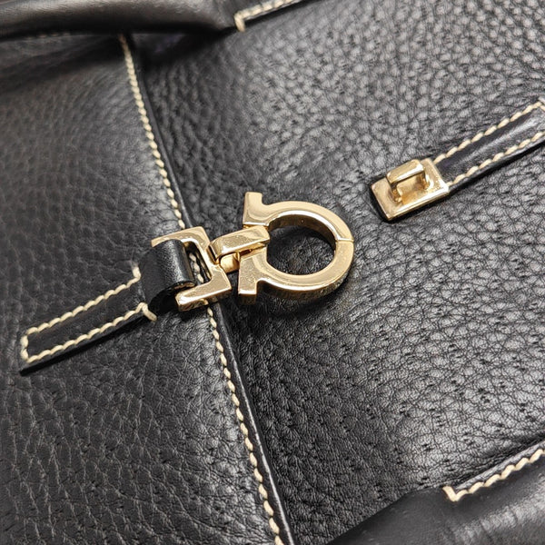 Calfskin Top Handle Bag Black