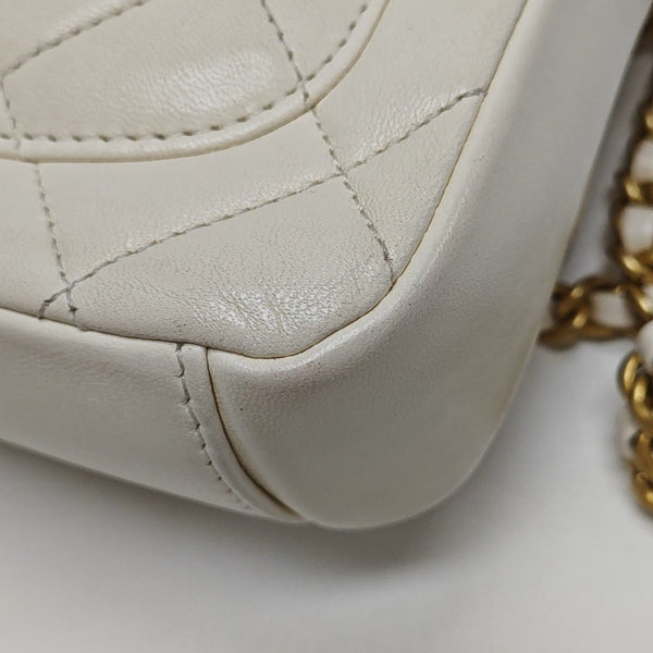 Quilted Calfskin Shoulder Bag White