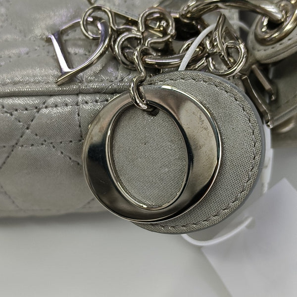 Lady Dior Mini Cannage Lambskin Silver