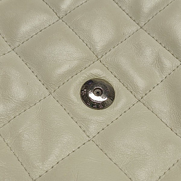 Quilted Calfskin Tote Bag White
