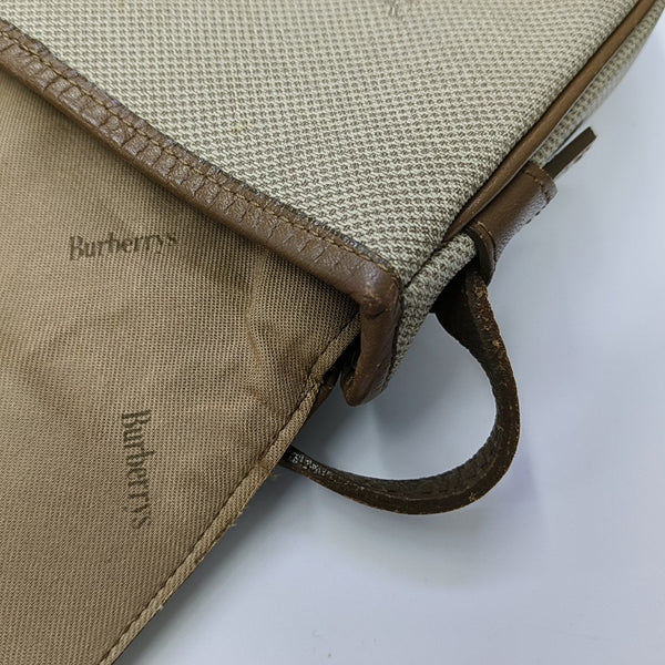 Coated Canvas Shoulder Bag Beige