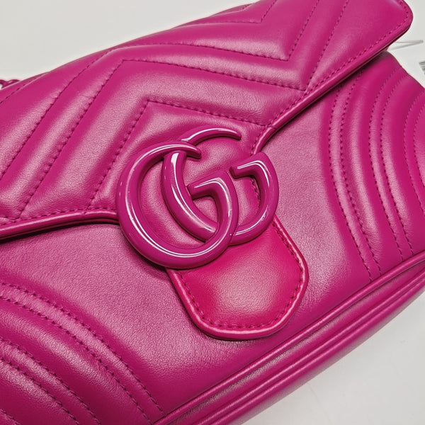 GG Marmont Medium Quilted Calfskin Red