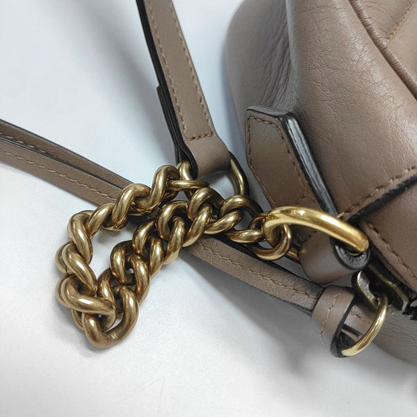 GG Marmont Small Quilted Calfskin Beige