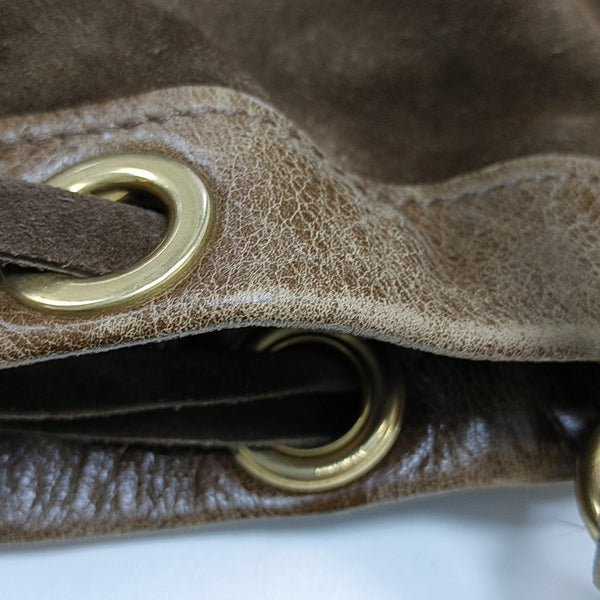 Suede Bucket Bag Brown