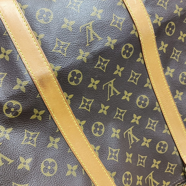 KEEPALL 60 Monogram Coated Canvas Brown