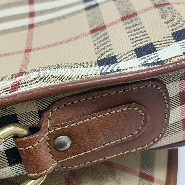 Coated Canvas Shoulder Bag Beige