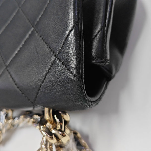 Quilted Lambskin Shoulder Bag Black