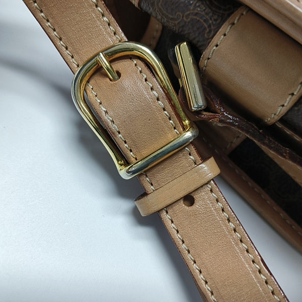 Coated Canvas Shoulder Bag Brown