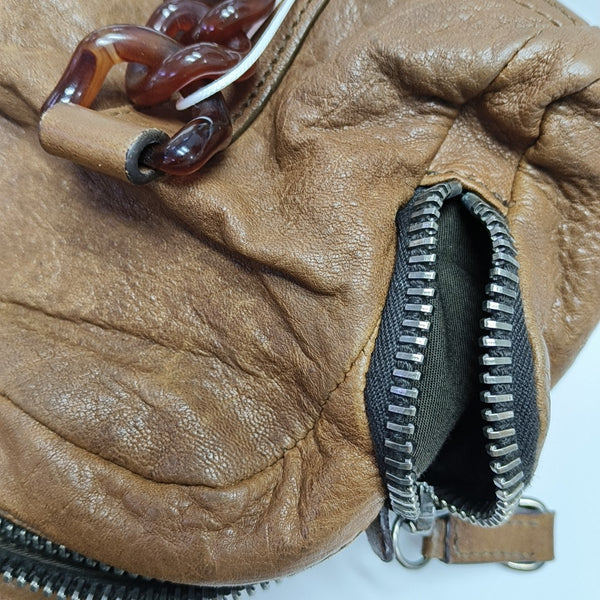 Lambskin Shoulder Bag Brown