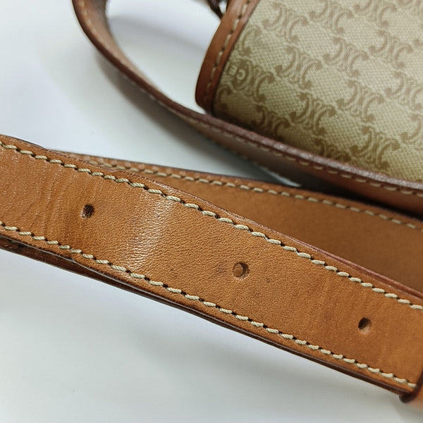 Coated Canvas Shoulder Bag Beige