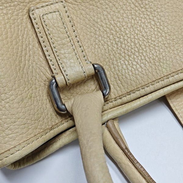 Calfskin Top Handle Bag Beige