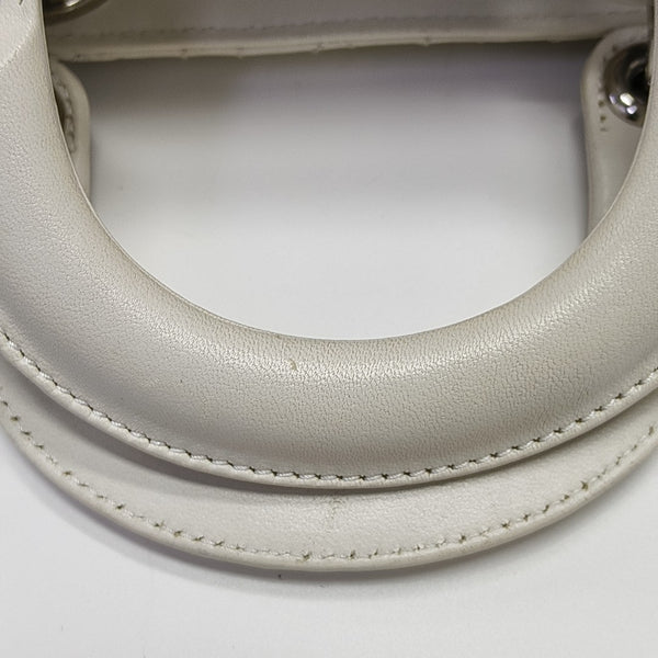 Lady Dior Mini Cannage Lambskin White