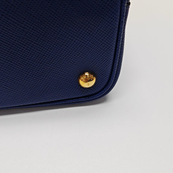 Double Medium Saffiano Calfskin Blue