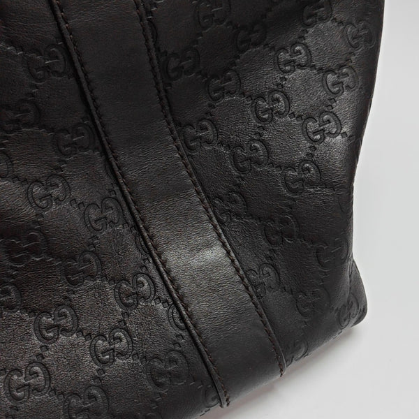 Monogram Calfskin Top Handle Bag Brown