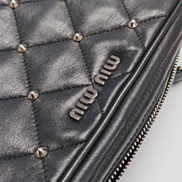 Quilted Lambskin Shoulder Bag Black