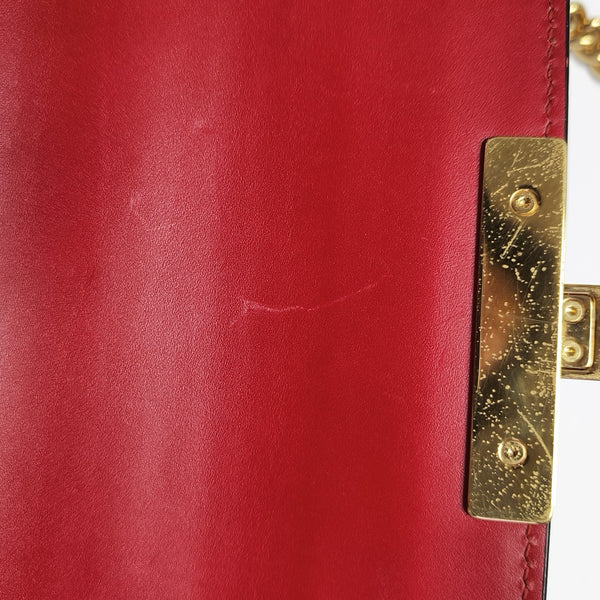Padlock Small Monogram Calfskin Red