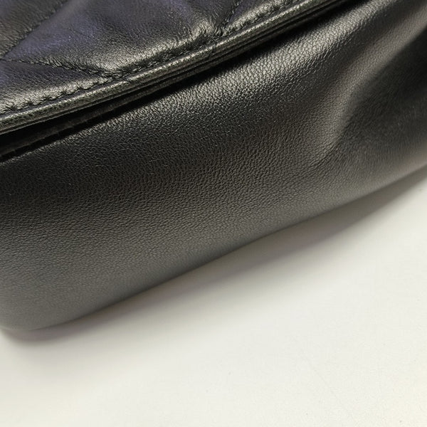 Quilted Lambskin Shoulder Bag Black