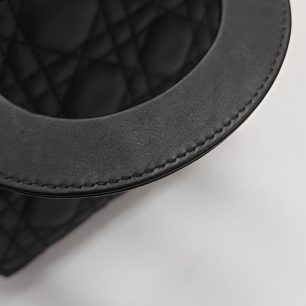 Lady Dior Mini Cannage Calfskin Black
