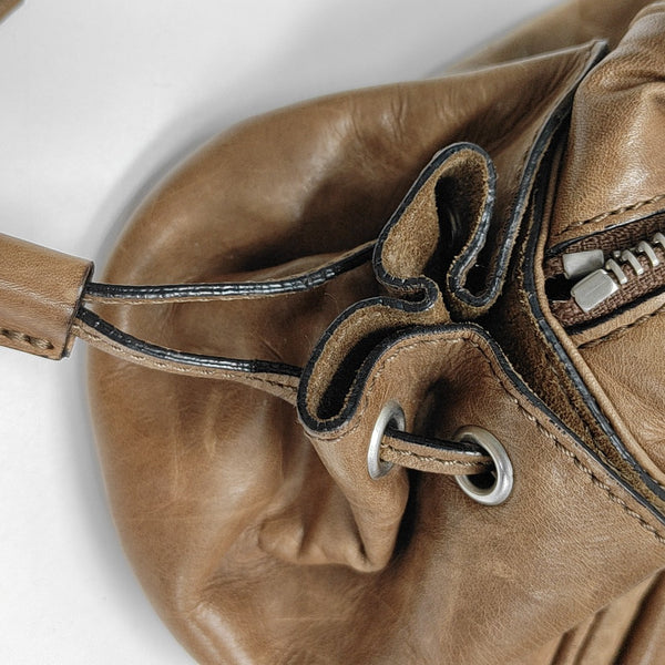 Calfskin Top Handle Bag Brown