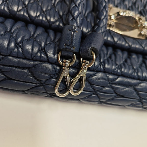Quilted Lambskin Shoulder Bag Blue