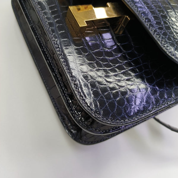 Constance 23 Shiny Porosus Crocodile Blue