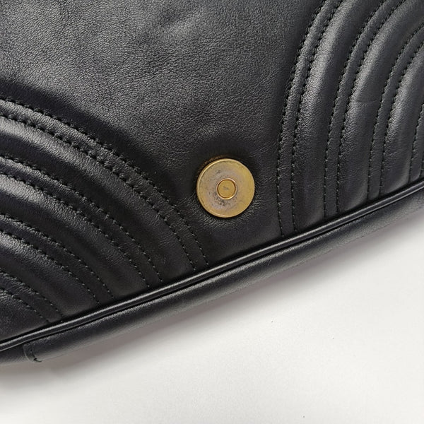 GG Marmont Small Quilted Calfskin Black