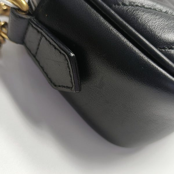 GG Marmont Mini Quilted Calfskin Black